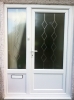 White Door and Side Panel With Diamond Leaded Desgin