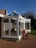 P Shaped Glass Roof Conservatory With Glass Roof & Full Tiled Roof