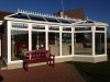 P Shaped Glass Roof Conservatory With Glass Roof & Full Tiled Roof